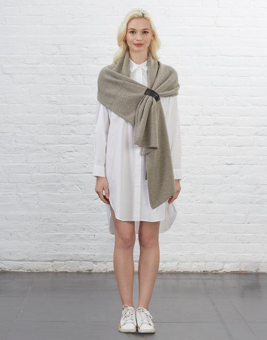 Webster Scarf with Leather Accent [Sand]