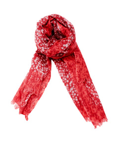 Cashmere Scarf - Snow [Ruby Red]